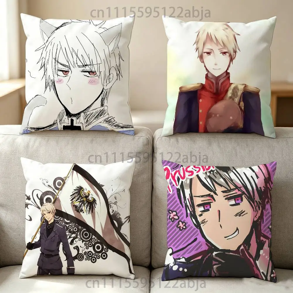 Фото Наволочка P-Prussia hetalia 50x50 см, квадратная наволочка для подушки своими руками, квадратный чехол для офисной подушки. №1