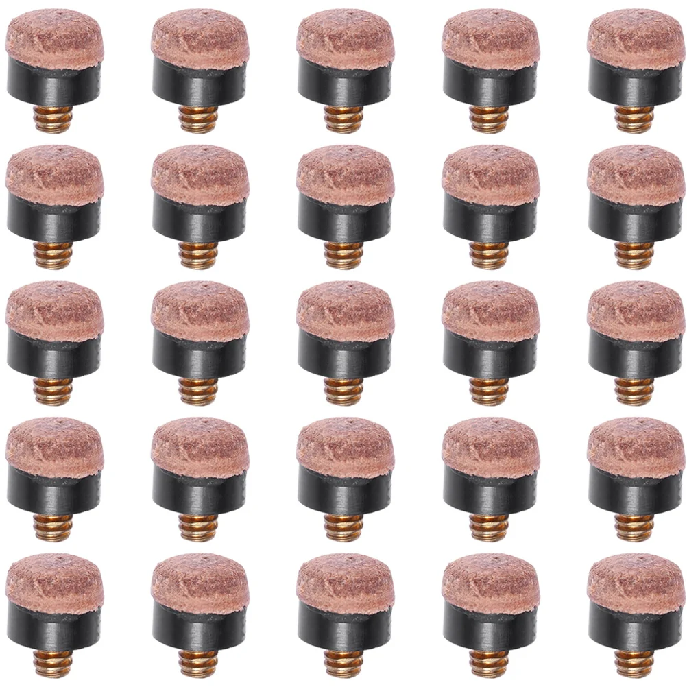 

25 Pcs Screw Rod Pool Cue Tip Kits Billiard Parts Stick Tips Replacement