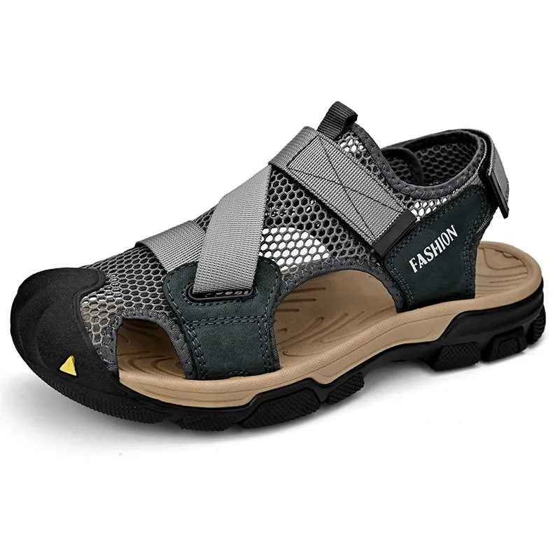 

Мужские сандалии с вырезами, летняя пляжная обувь для отдыха, не скользит