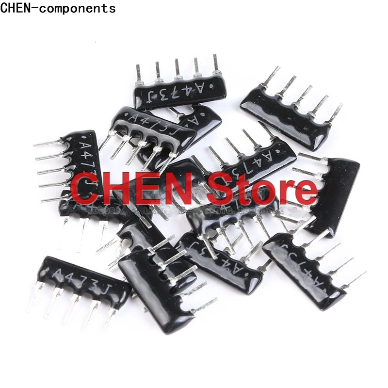 10 шт., сетевые резисторы, 5 контактов, Φ/103/104/202/222/332/471/472/473 1K 2K 2K2 3K3 4K7 5K1 10K 20K 47K 511/512 K 470R 510R