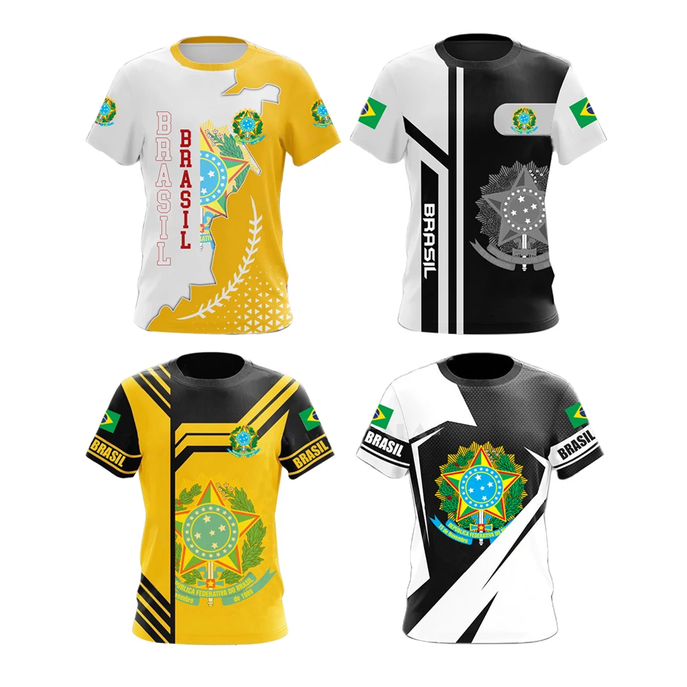 

Flag Sign Graphic T-shirts Brazil Football Jerseys Brazilian Football Selection Shirt 2022 Sport Sweats Clothing Team Tee Top