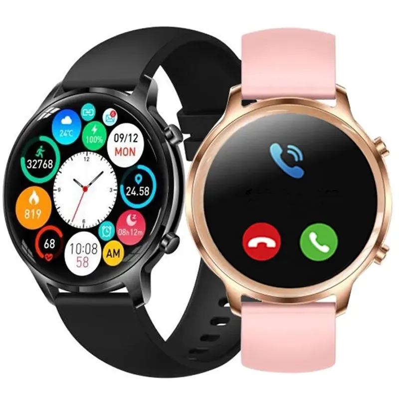 Smart Watch T18 Fashion Girl Women Sports Fitness Tracker Bracelet BT Call Heart Rate Monitoring Lady Female Smartwatch