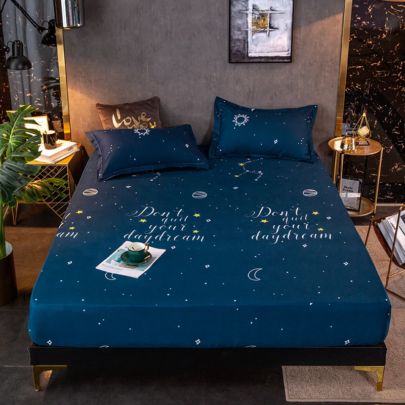 

Polyester Printed Bedsheet Fitted Sheet Four Corners with Elastic Band Bed Sheet