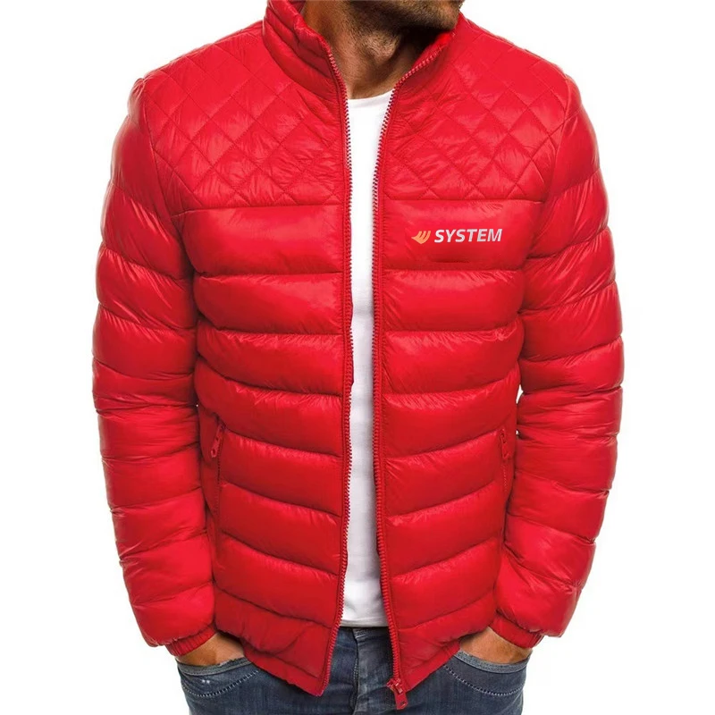 Brand men's SYSTEM new thickened padded jacket loose casual down jacket winter trend fashionable handsome warm padded jacket2022