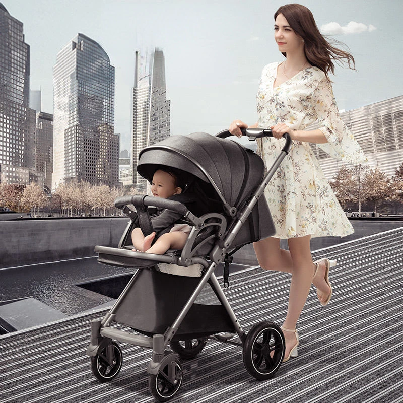 Luxurious Baby stroller four wheels stroller Can sit or lie down Shock absorption Stroller for baby lightweight baby stroller