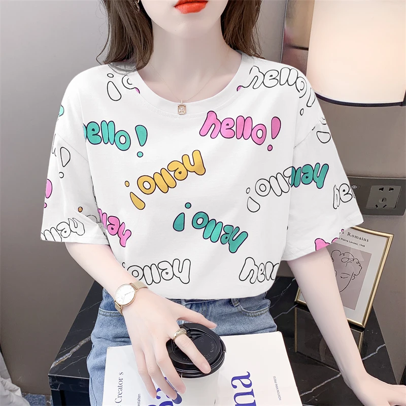 

Clothes Ladies 2022 Women Fashion Cotton pink T Shirt Tee Shirt Fashion