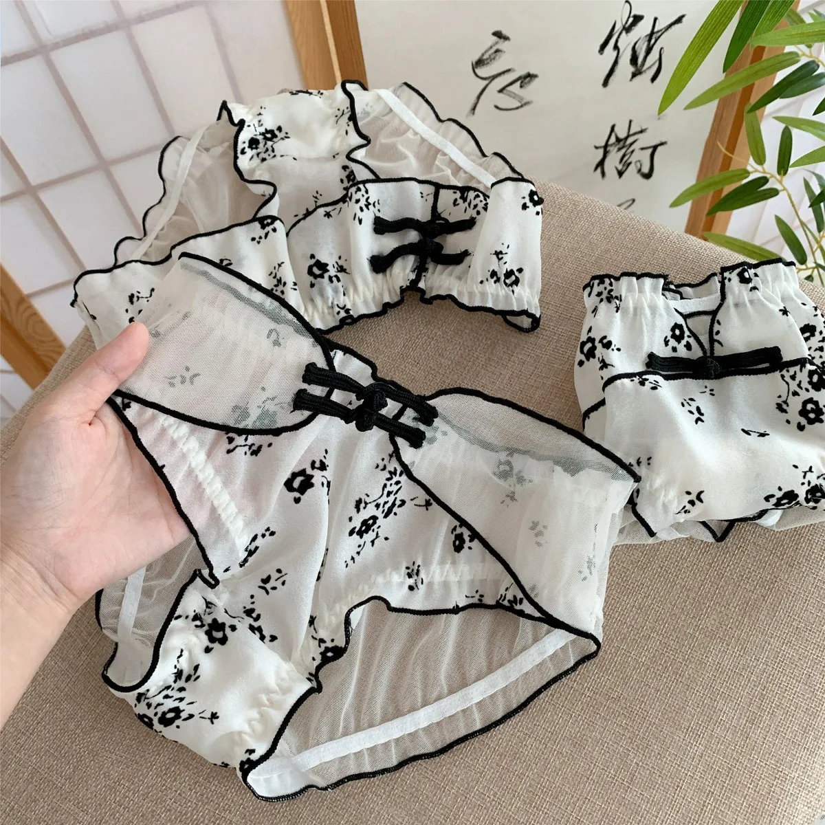 

Ink Chinese Style Chinese Style Panties Feminine 2023 New Ins Girls Pure Desire Lace Women's Mid-rise Fashion Comfort Briefs