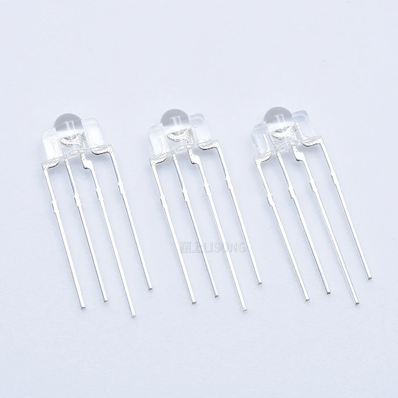 1000 шт./пакет 3 мм RGB СВЕТОДИОДНЫЕ излучающие диоды 4 контакта полноцветные красные