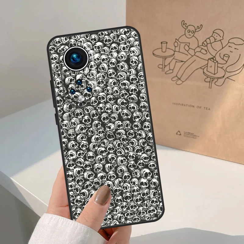 Фото Готический Модный чехол с черепом для Honor 50 Lite 10i 8X 9X, чехол для Huawei P30 P20 P40 P50 Pro Nova 5T P Smart 2021, чехол №2