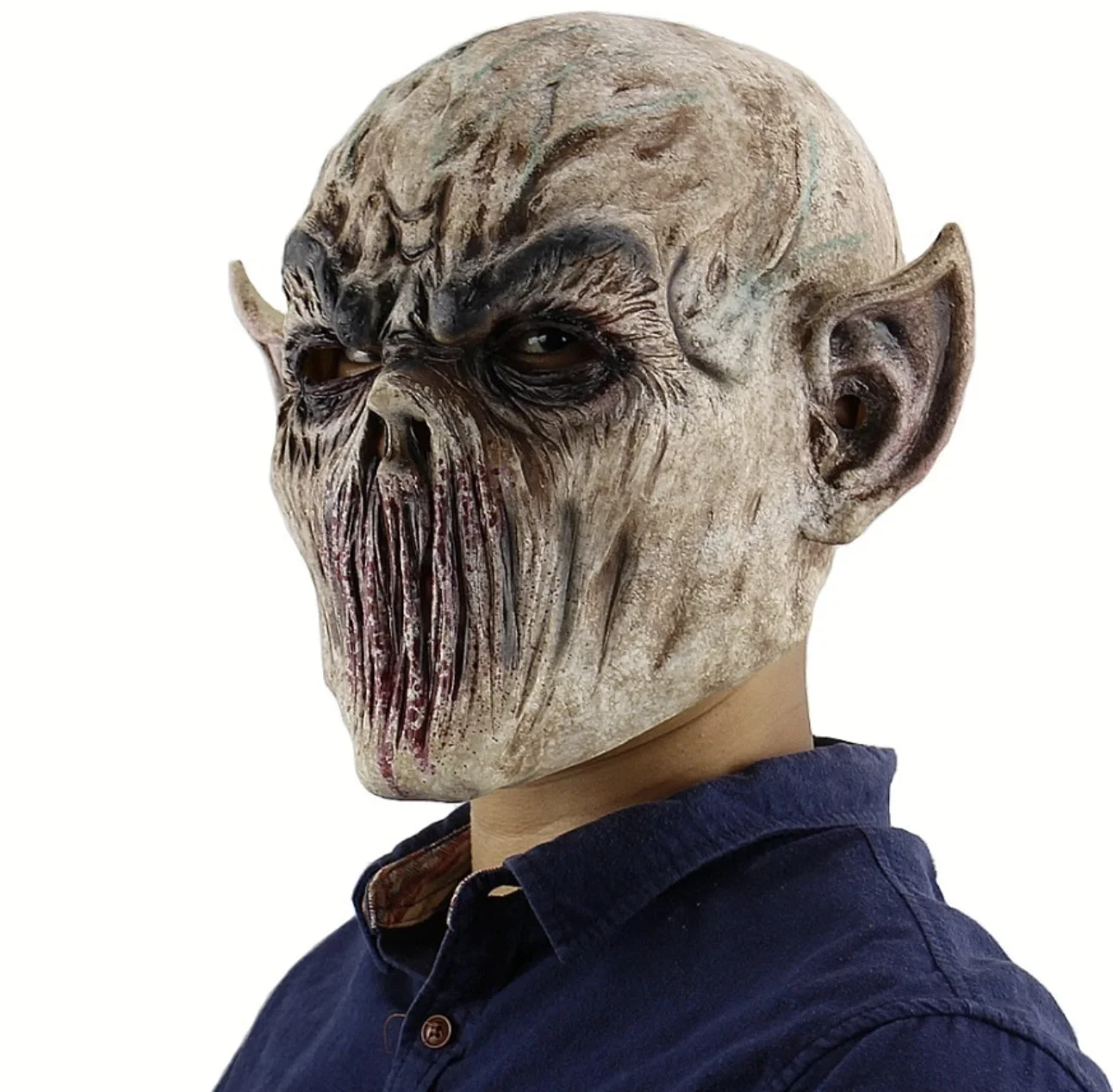 

Ужасная маска без рта, латексная маска для головы