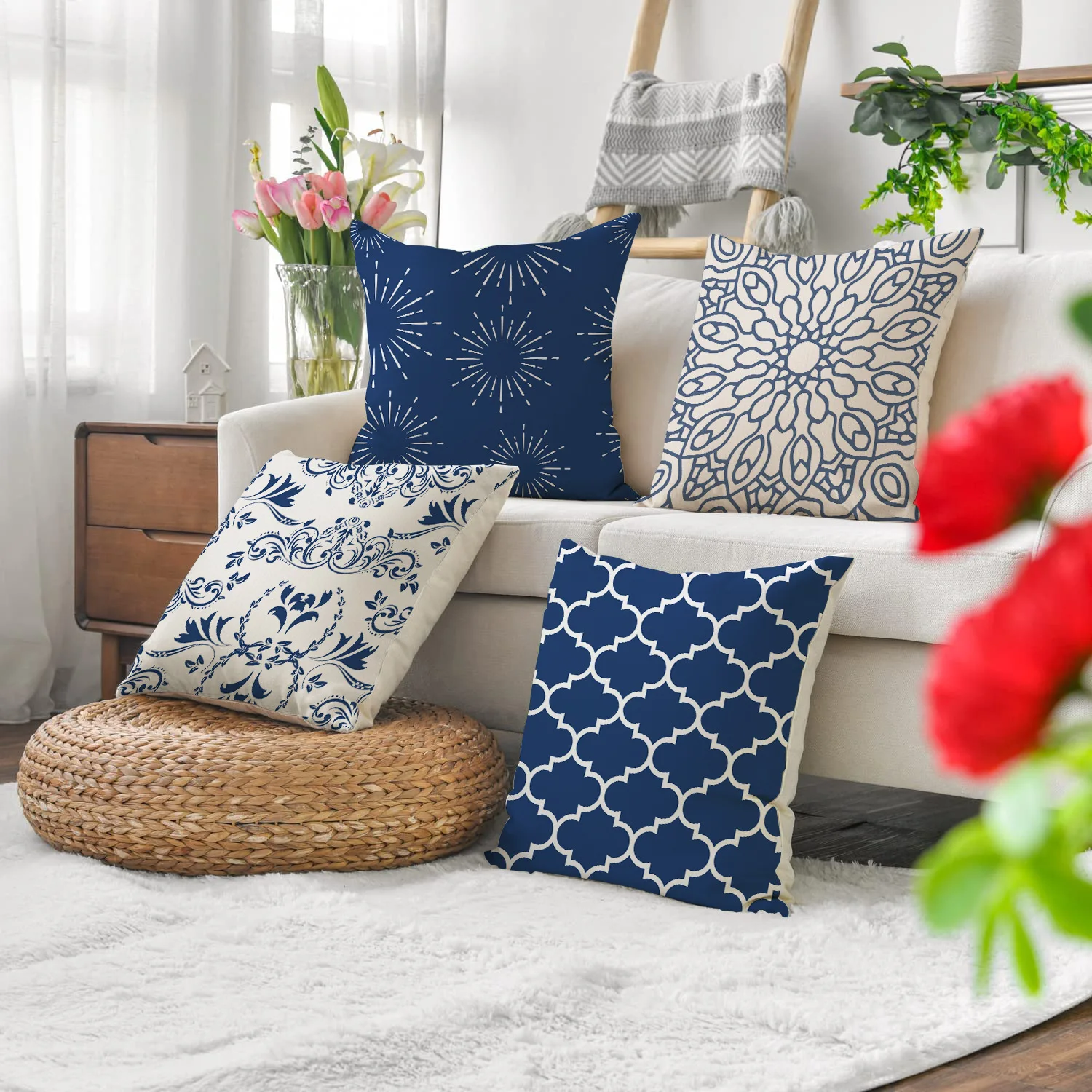 

New Ethnic Style Cushion Cover Decorations For Home Ornament Happy New Year Christmas Decor 2023