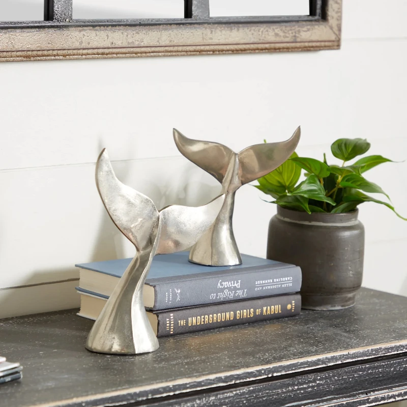 

2 Piece Bridgeville Whale Fluke Bust Set Factory Direct Accent Console Table Nordic Style Hallway Table Marble Top Entrance Entr