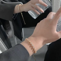 zircon adjustable drawstring bracelet female fashion simple temperament sparkly gold color bracletes luxury jewelry wholesale