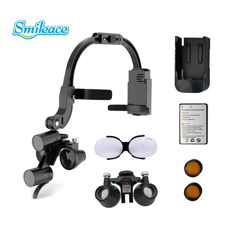 

Dental LED Head Light 2.5X 3.5X Lamp Dentisit Surgical Headlight Magnification Binocular Loupes For Lab Equipment