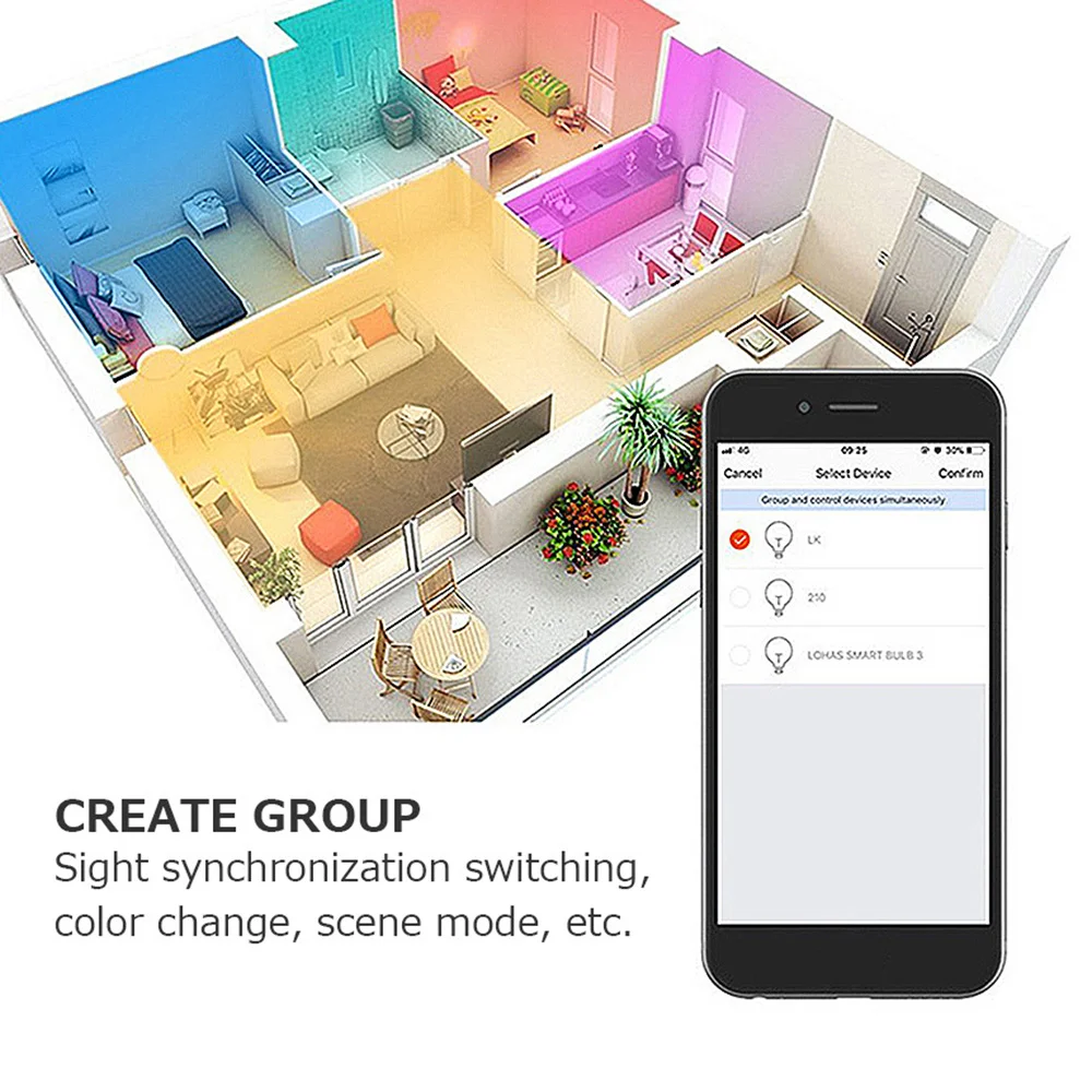 Лампочка GU10 светильник 2 4 ГГц Wi-Fi управление через приложение RGBCW светодиодный