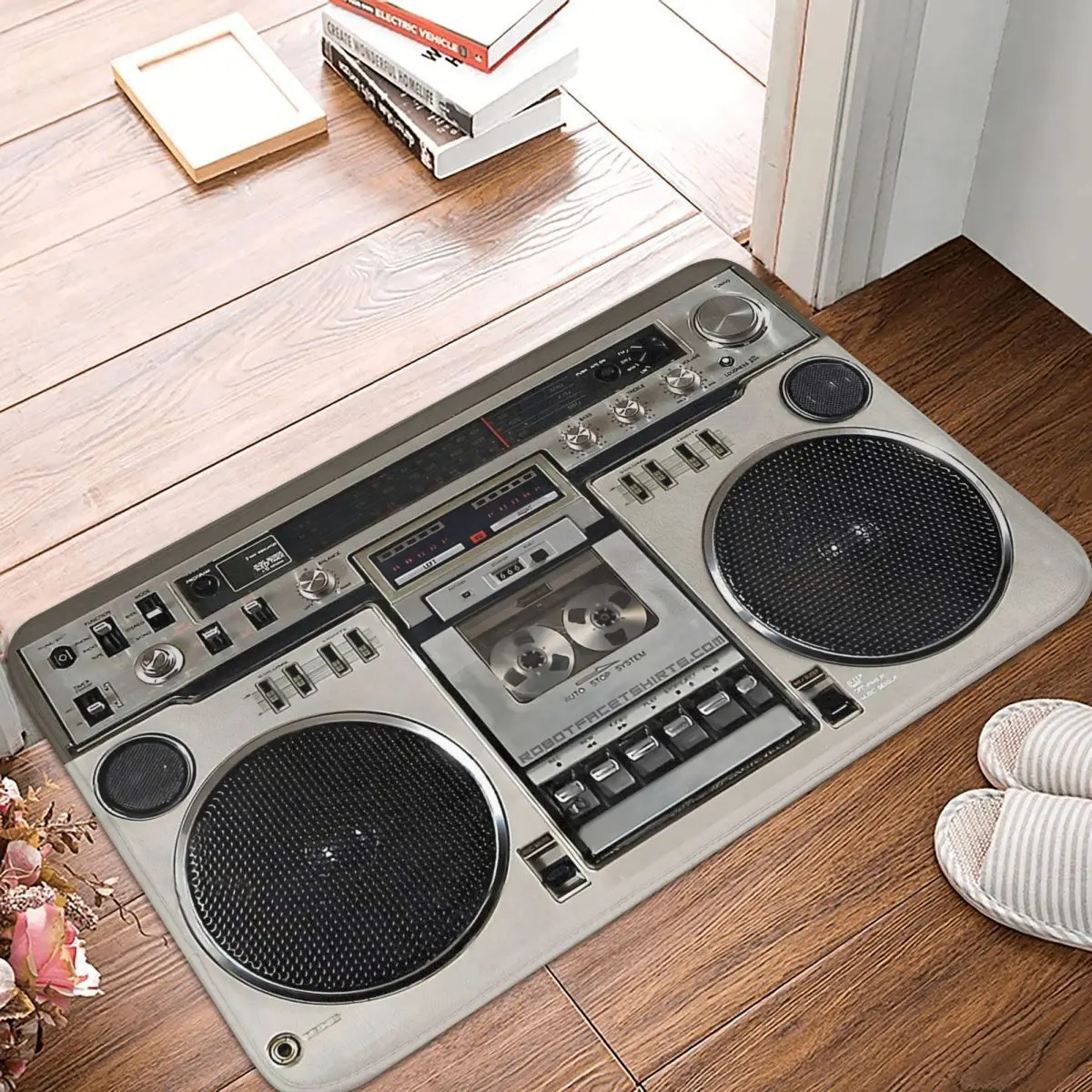 Vintage 80s Boombox Ghettoblaster Retro Bedroom Mat Rug Home Doormat Living Room Carpet Balcony