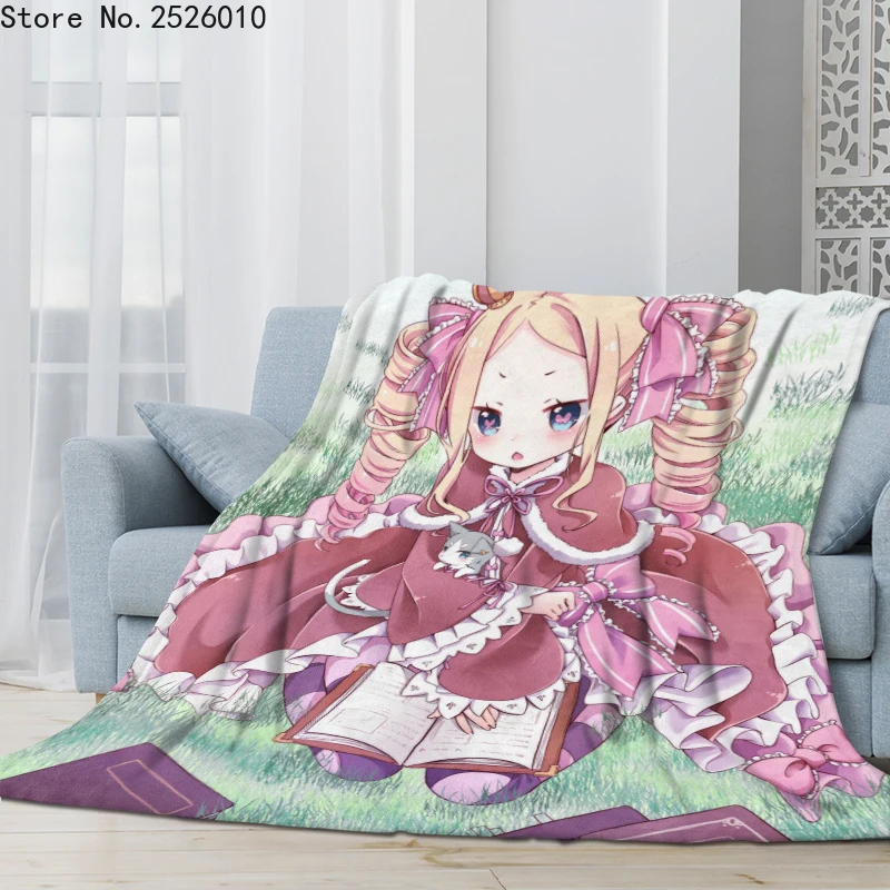 Одеяла с рисунком аниме RE Zero дорожные покрывала 3D для дивана подросткового
