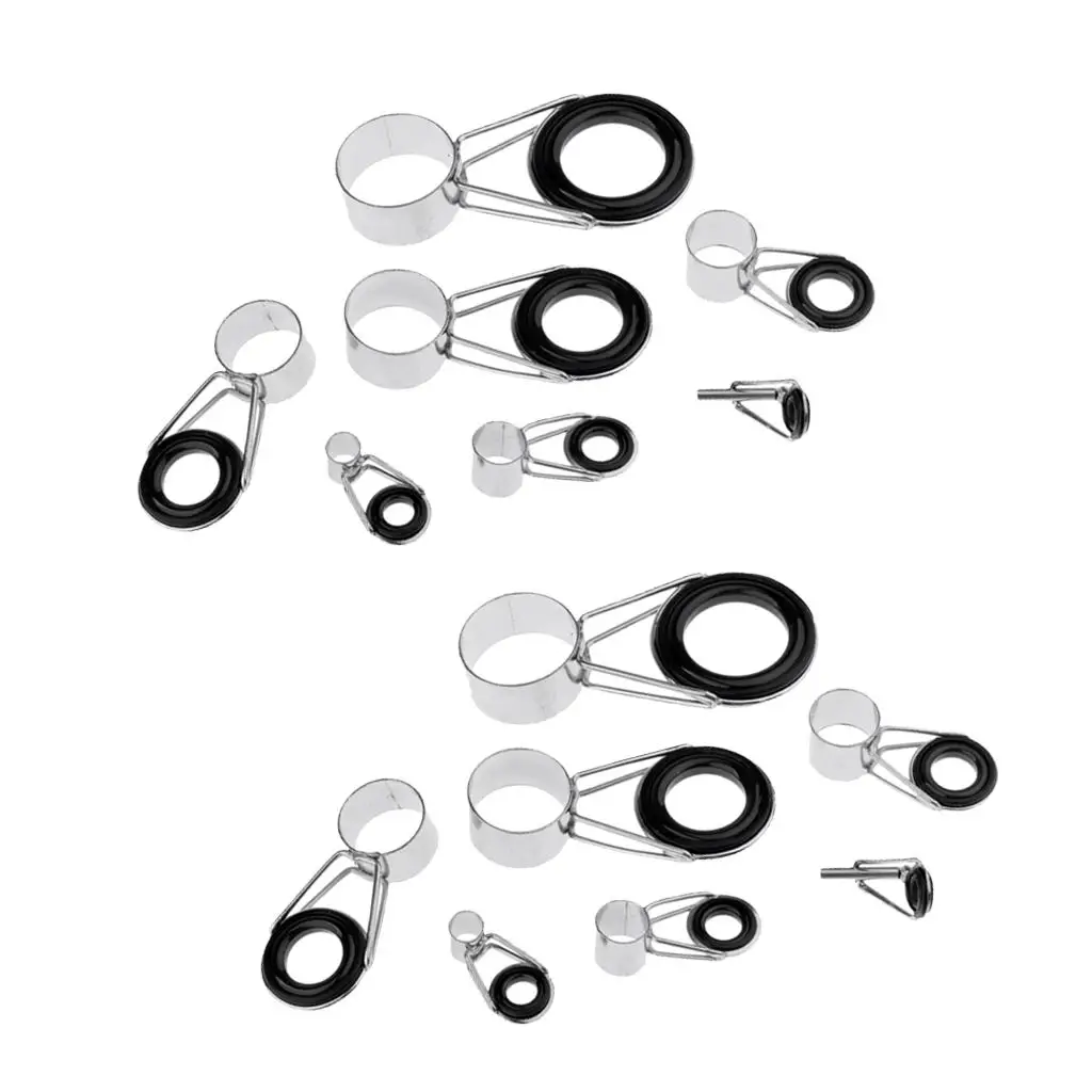 

7pcs Telescopic Fishing Rod Guide Tip Repair Kit 4mm-20mm Rod Eye Rings Guides