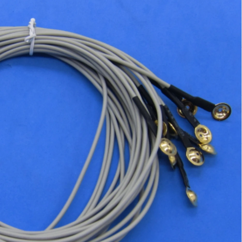 10 шт. многоразовый электрод для сна EEG-кабель 1 мм позолоченная медь 2 0 в стиле din 5 м