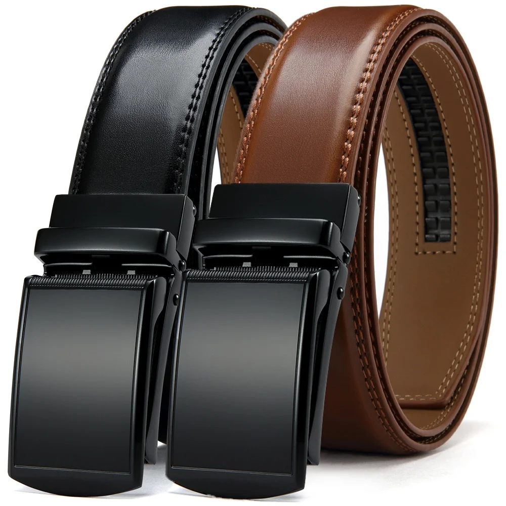 DOOPAI Mens Leather Belt Multiple Colors Automatic Available Belts Leisure Fashion Ratchet Belts for Men Pants Waistband