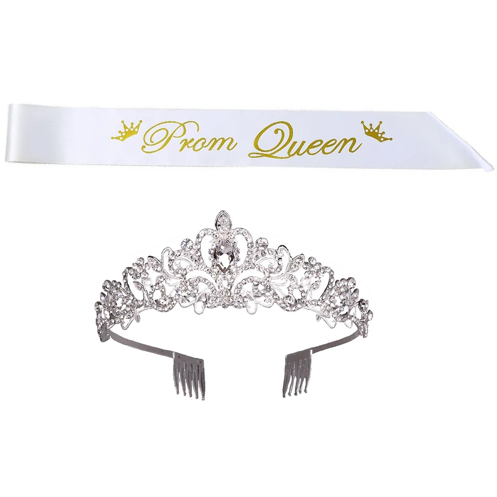 

Graduation Party Decorations Prom Shoulder Strap Headband Set (White)