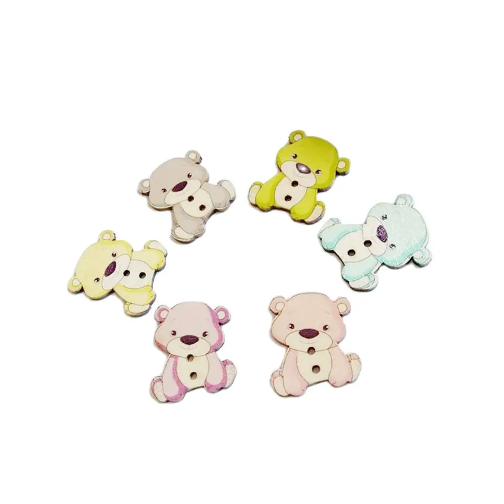 40 шт./упаковка, декоративные деревянные пуговицы с 2 отверстиями