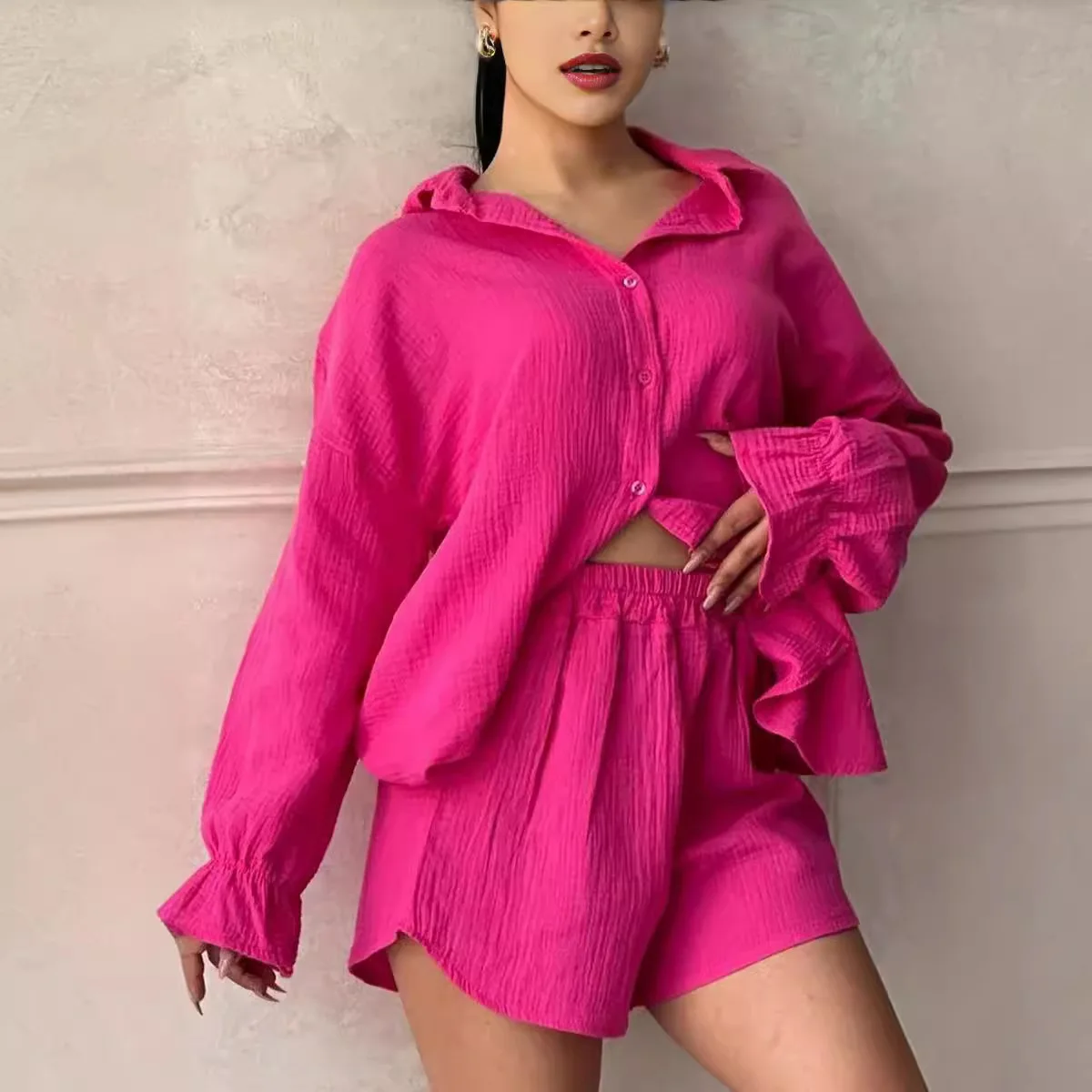 Женский комплект из 2 предметов: топ + шорты Y2k 2025 Хлопок Conjunto Piezas Mujes Трусы Женские