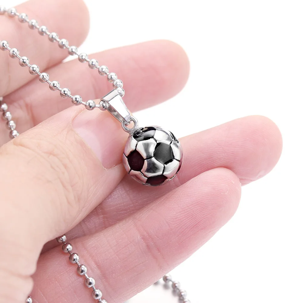 Stainless Steel Football Necklace Titanium Sport Pendant for Men Women Hip Hop Gifts Personality Motion Necklaces X620 | Украшения и