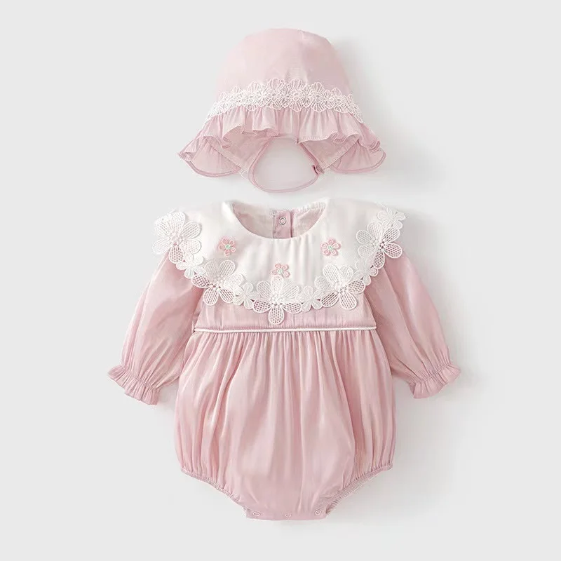 Newborn Silk Dress Jumpsuit, Butt Coat,Baby Long Shorts Crawling Suit, Bodysuit, Infant Romper Clothes Princess Dress Gift Box