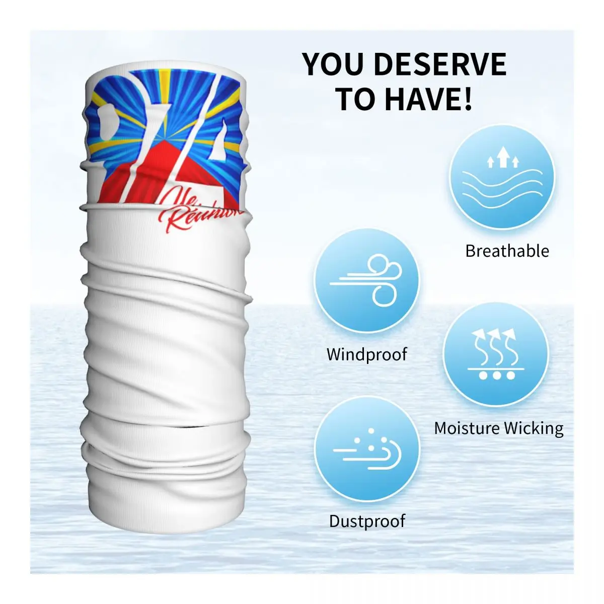 974 год бандана с логотипом Reunion Island обогреватель для шеи женщин и мужчин зимний