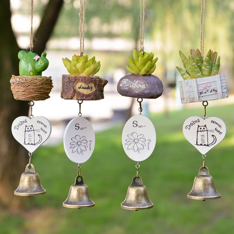 

Japanese grocerie small succulent wind chime pendant creative pastoral home decoration door decoration wind chime outdoor decor