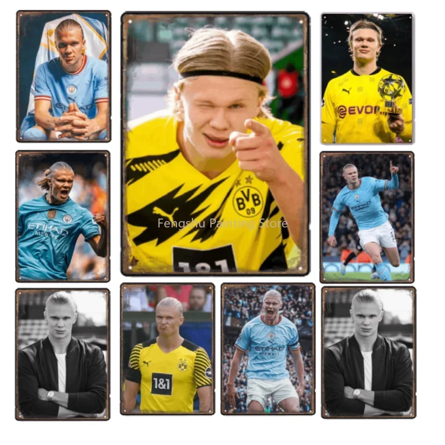 Erling Haaland винтажные металлические жестяные вывески картина домашняя