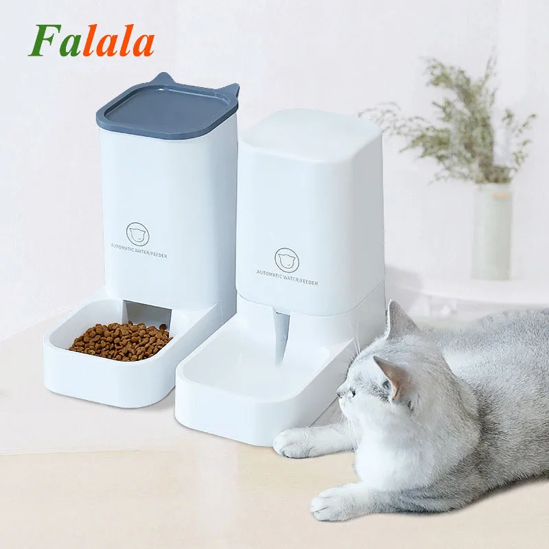 

3.8L Capacity Cat Automatic Feeder Water Dispenser Wet and Dry Separation Dog Food Container Drinking Water Bowl Pet Supplies