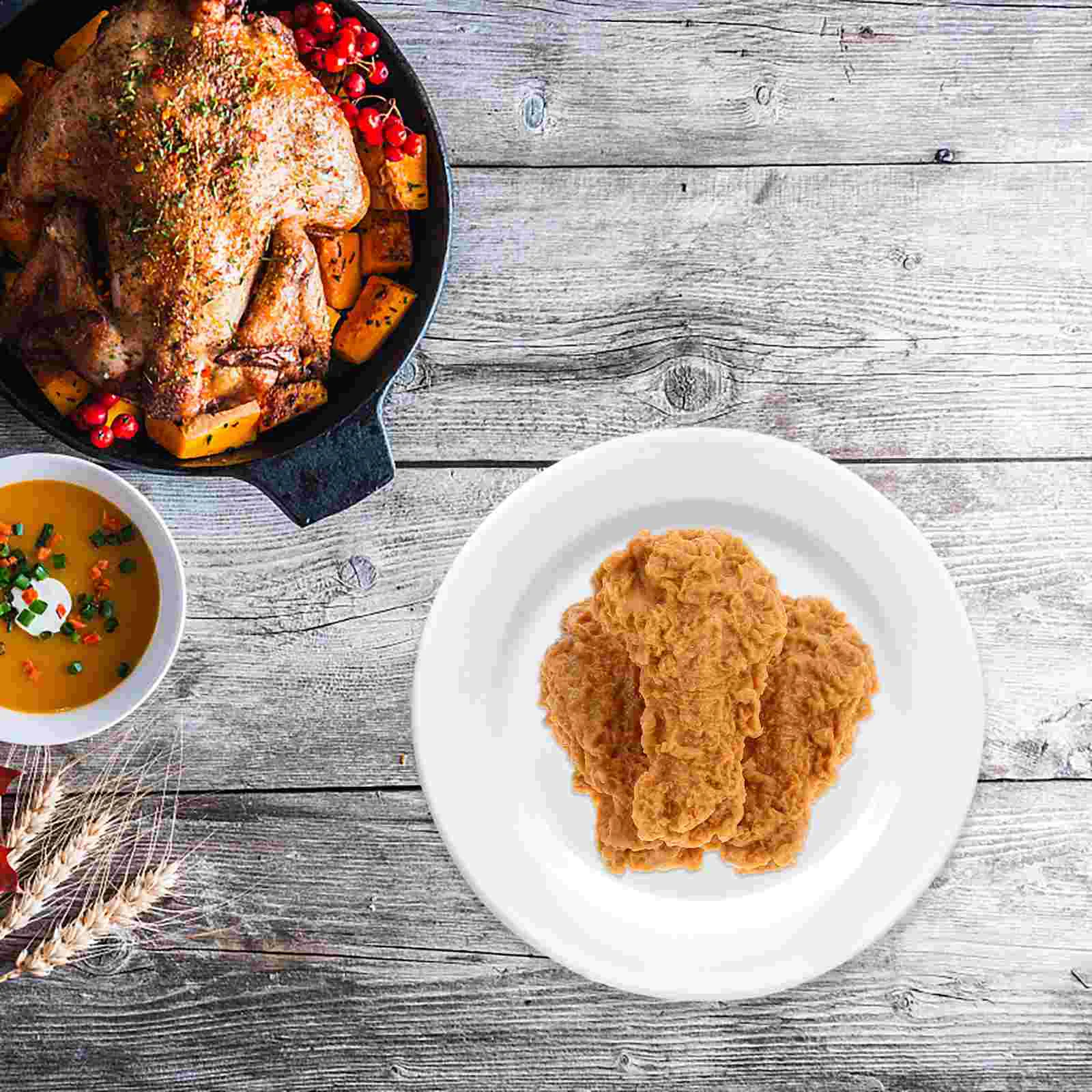 3pcs Restaurant Simulated Chicken Leg Fake Food Meat Decoration Model Prop realistic roasted chicken leg