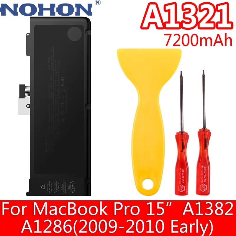 Аккумулятор для ноутбука NOHON A1321 MacBook Pro 15 дюймов A1382 A1286 2009-2010 начало 2013 года MC721 MC723