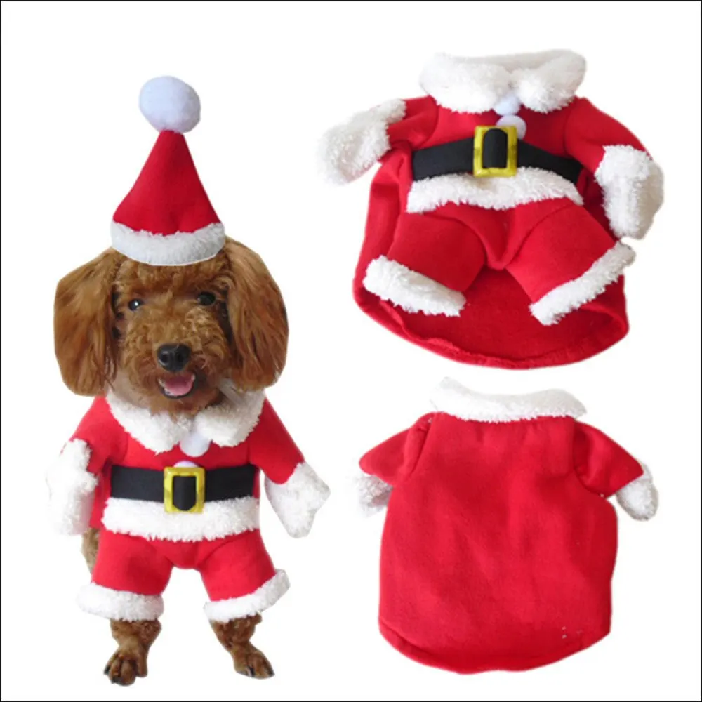 

For New Pet Dog Costume Christmas Clothes for Small Dogs Winter Dog Hooded Coat Jackets Puppy Cat Clothing Chihuahua Outfit