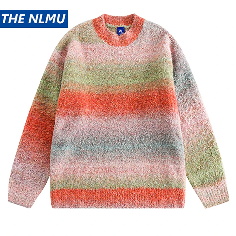 2023 Fashion Men Sweater Striped Pullover Knitted Jumpers Hip Hop Streetwear Harajuku Y2K Sweaters for Man and Women