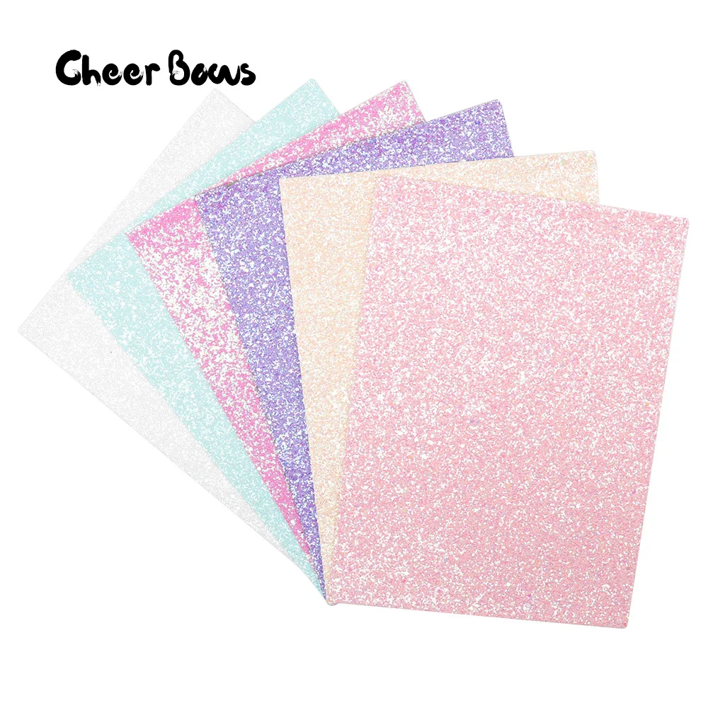 

22*30CM Candy Glitter Leather Fabric Sweet Color Chunky Sheet For Kids Gifts Making Patchwork Crafts Home Decorative Materials