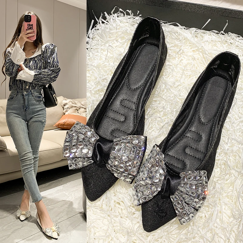 

Туфли женские однотонные на низком каблуке, модные повседневные, с квадратным носком, бантом, однотонные, на осень