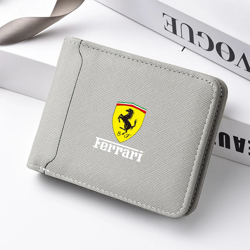 Фото Кошелек мужской короткий для документов и удостоверений личности, для Ferrari Roma 488 Portofino Roma Spider SF90 Superfast Competizione LaFerrari №4