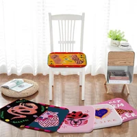 abstract pink leopard eyes hand heart tiger flower modern style seat pad household cushion plush chair mat winter office cushion