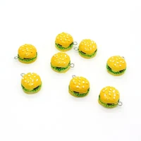 10pc 1418mm 3d hamburger miniature figurine resin craft pendant for earrings jewelry making diy accessories