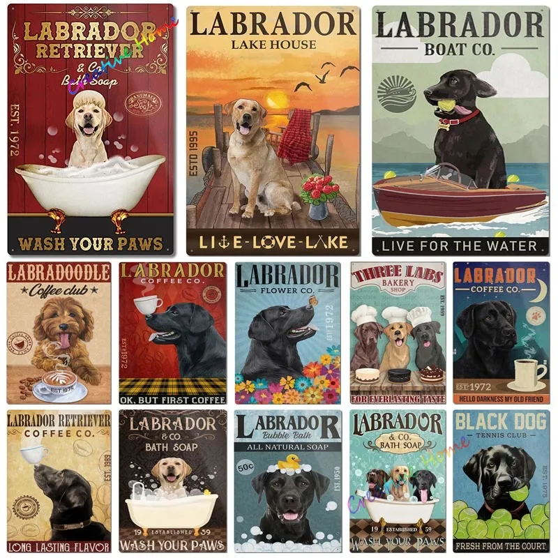 

Labradoodle Dog Vintage Funny Metal Sign for Cafe Bathroom Living Room Home Art Wall Decoration Plaque Gift 8 X 12 Inch