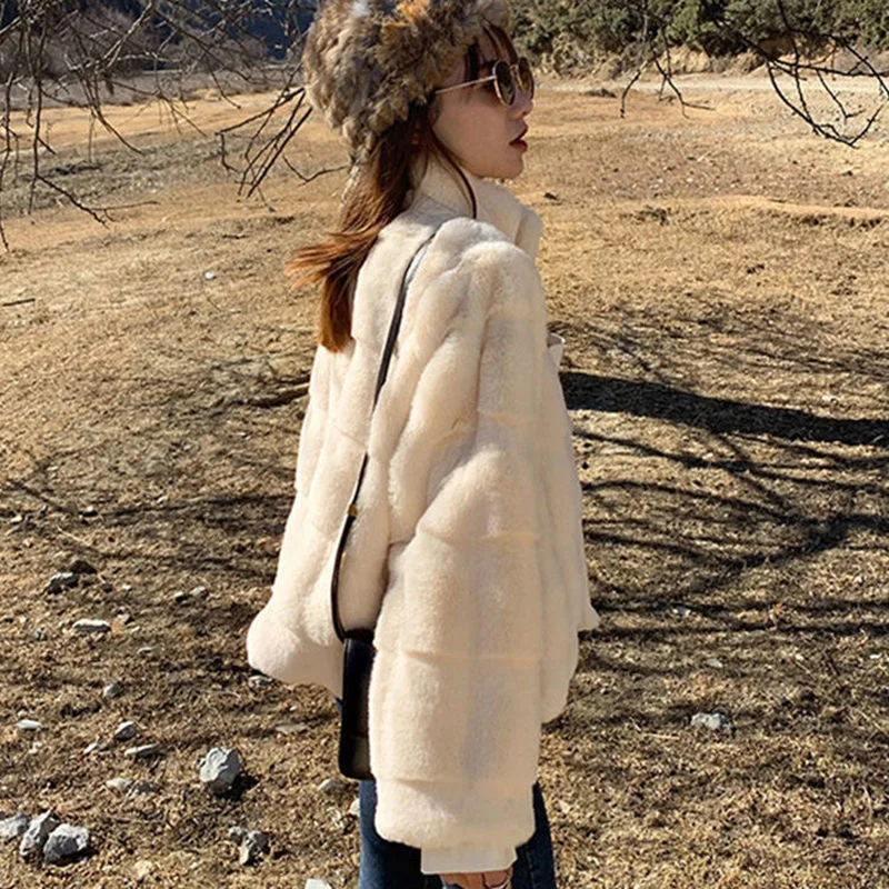 2022 Fashion Faux Fur Coat Mink Fur Teddy Coat Warm Jacket for Women Fur Coats for Women Winterwear Solid Women's Winter Jacket