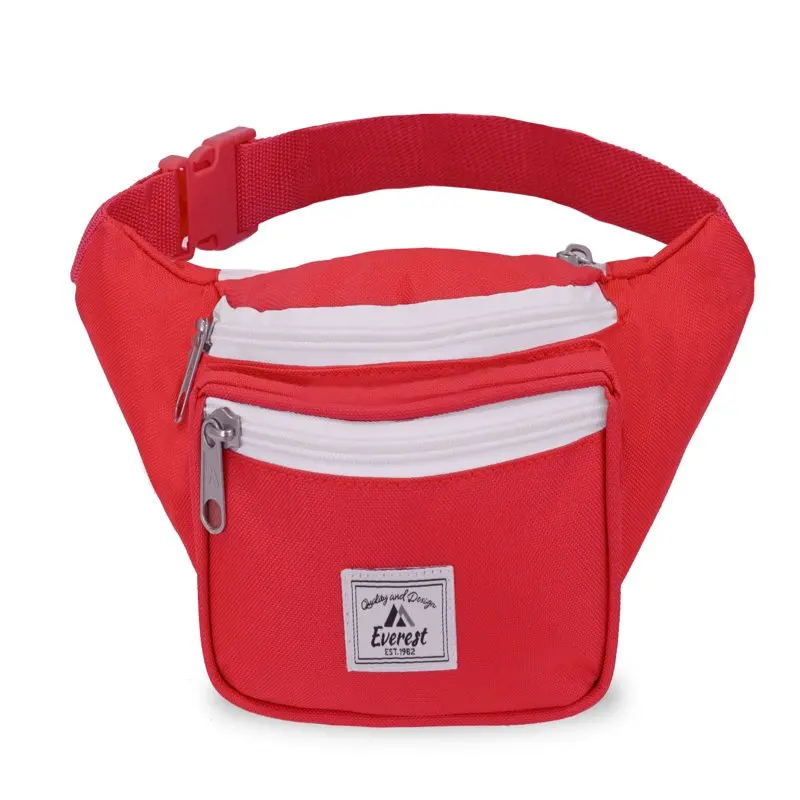 Everest Unisex Signature Waist Fanny Pack Two-Toned, Black White