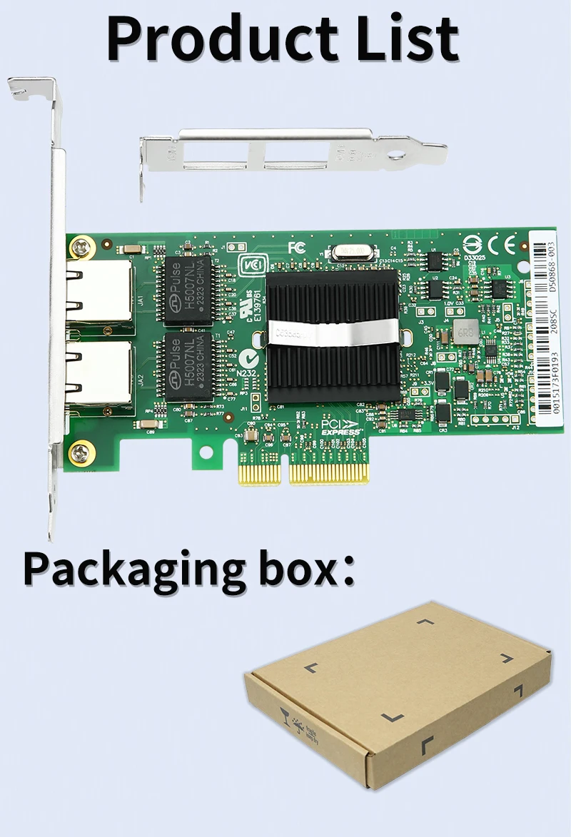 INTEL 82571-T2 PCI-Express Двухпортовый 101001000 Мбитс Gigabit Ethernet-карта Серверный адаптер Сетевой контроллер Сервер ПК (art.: 3920d2f57739d) - 3920d2f57739d
