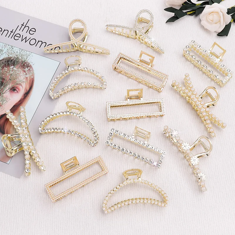 Роскошные металлические геометрические заколки для волос девочек элегантные