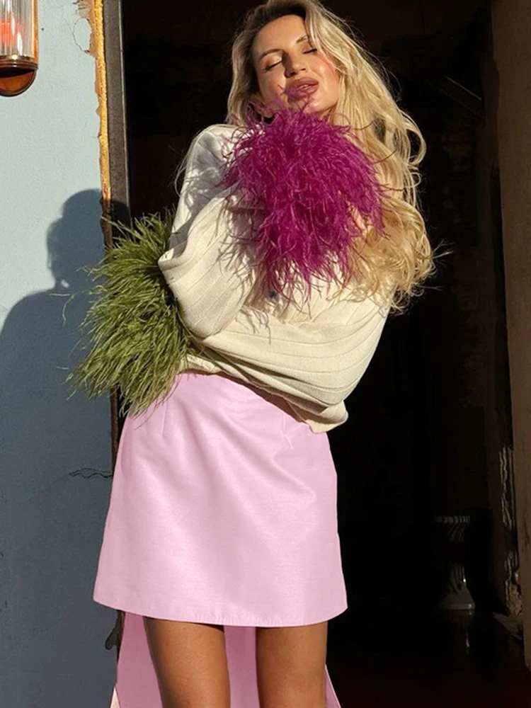 Y2k Розовая Сексуальная горячая Короткая юбка для девочек с большим бантом на