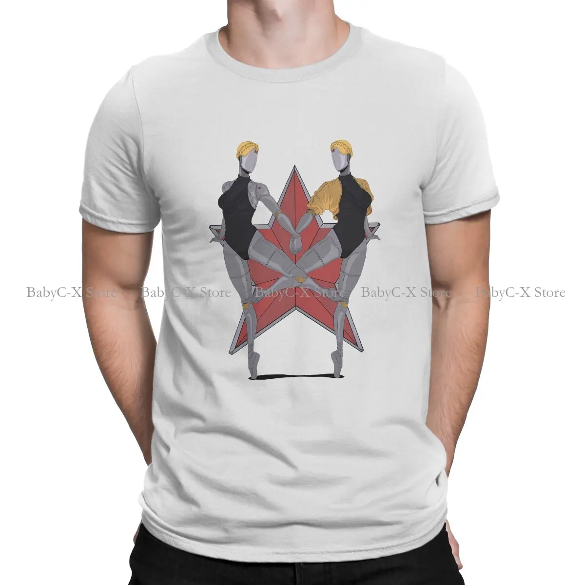 

Atomic Heart Robot Twins USSR Russia Russian FPS Game Polyester TShirt for Men Dance Basic Leisure Sweatshirts T Shirt Novelty