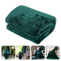 blanket throw emerald decor blankets green sofa fur knitted baby pom swaddle couch flannel office bed waffle cozy cotton faux